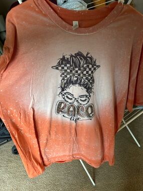 American Apparel Orange Ombre 'Race Life' Graphic Tee